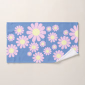 Daisy Pink Blue Desk Mat Badhandtuch Set (Handtuch)