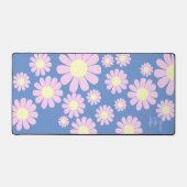 Daisy Pink Blue Desk Mat Schreibtischunterlage (Vorderseite)