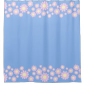 Daisy Pink Blue Duschvorhang (Vorderseite)