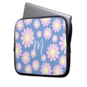 Daisy Pink Blue Laptopschutzhülle (Vorderseite Links)