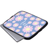 Daisy Pink Blue Laptopschutzhülle (Vorne Knopf)
