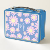 Daisy Pink Blue Metall Brotdose (Rückseite)