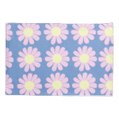 Daisy Pink Blue Monogram Kissenbezug (Rückseite)