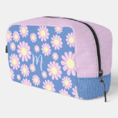 Daisy Pink Blue Print Cut Nähtasche Waschbeutel (Rechte Ecke)