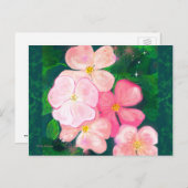 Daisy Pink Blume Postcard 2 Postkarte (Vorne/Hinten)