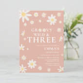 Daisy Pink Blush Kindergeburtstag Einladung (Stehend Vorderseite)