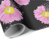 Daisy Pink Breast Cancour Survivor Ribbons Geschenkpapier (Rolleneckpunkt)