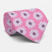 Daisy Pink Floral Krawatte (Gerollt)