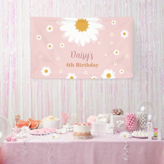 Daisy Pink Geburtstag für jedes Alter Banner (Party)