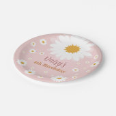 Daisy Pink Geburtstag für jedes Alter  Pappteller (Schrägansicht)