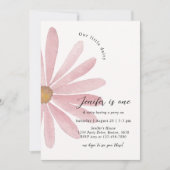 Daisy Pink Girl First Birthday Party Einladung (Vorderseite)