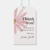 Daisy Pink Girl First Birthday Party Geschenkanhänger (Vorderseite)