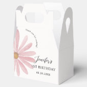 Daisy Pink Girl First Birthday Party Geschenkschachtel (Geöffnet)