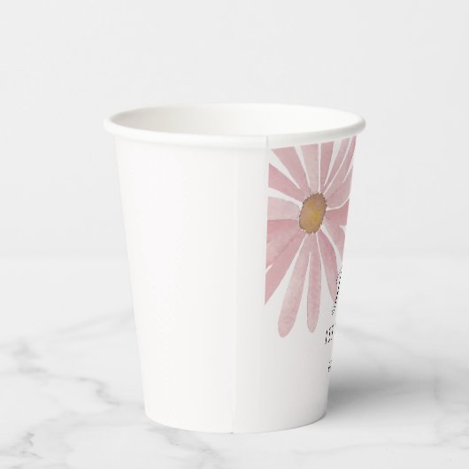 Daisy Pink Girl First Birthday Party Pappbecher (Rechts)