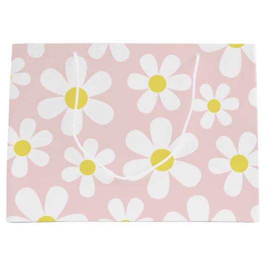 Daisy Pink Große Geschenktüte (Vorderseite)