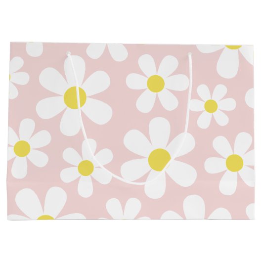 Daisy Pink Große Geschenktüte (Rückseite)