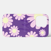 Daisy Pink Lila Monogram Case-Mate iPhone Hülle (Rückseite (Horizontal))