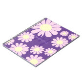 Daisy Pink Lila Monogram Notizblock (Linke Seite)