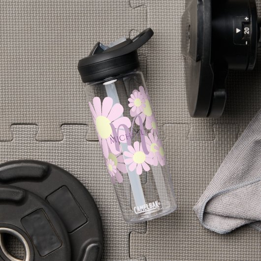 Daisy Pink Monogram Trinkflasche (Fitnessstudio)