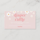 Daisy Pink Retro Baby Dusche Windelwanne Raffle Begleitkarte (Vorderseite)
