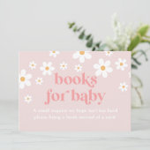 Daisy Pink Retro Babyduschbücher für die Kinderkar Einladung (Stehend Vorderseite)