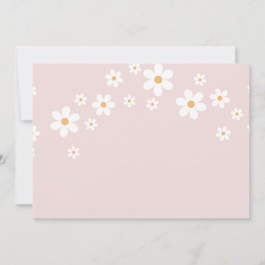 Daisy Pink Retro Babyduschbücher für die Kinderkar Einladung (Rückseite)