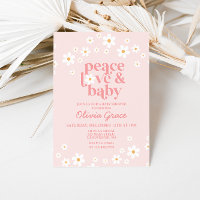 Daisy Pink Retro Peace Liebe Babydusche