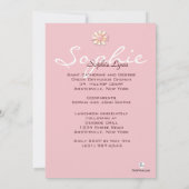 Daisy Pink Ribbon Religious Foto Einladung (Rückseite)