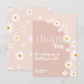 Daisy pink wild one Girl 1. Geburtstag Danke (Vorne/Hinten)