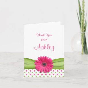 Daisy Polka Dot Daisy Bat Mitzvah Dankeschön Karte
