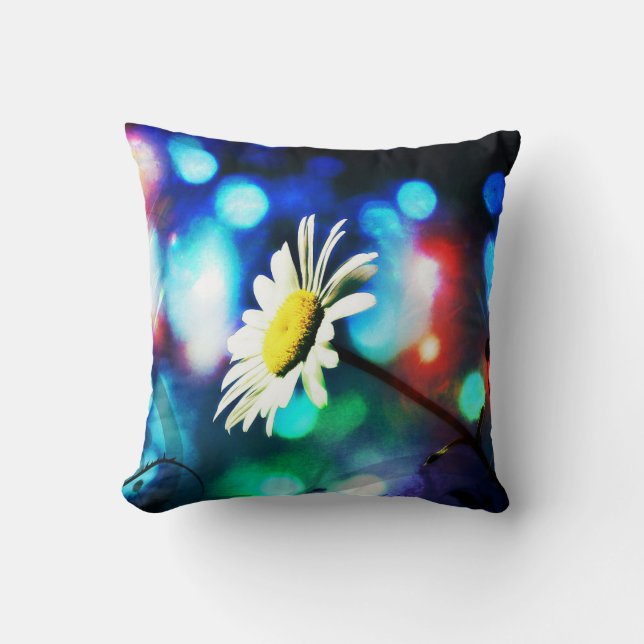 Daisy Pop Art Throw Kissen (Vorderseite)