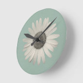 Daisy Pop von Color Seafoam Green Runde Wanduhr (Winkel)