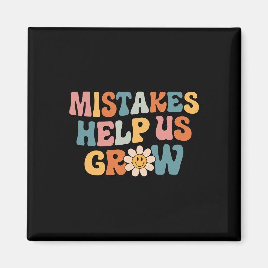 Daisy Positive Growth Mindset Retro Teacher Back T Magnet (Vorne)