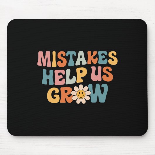 Daisy Positive Growth Mindset Retro Teacher Back T Mousepad (Vorne)