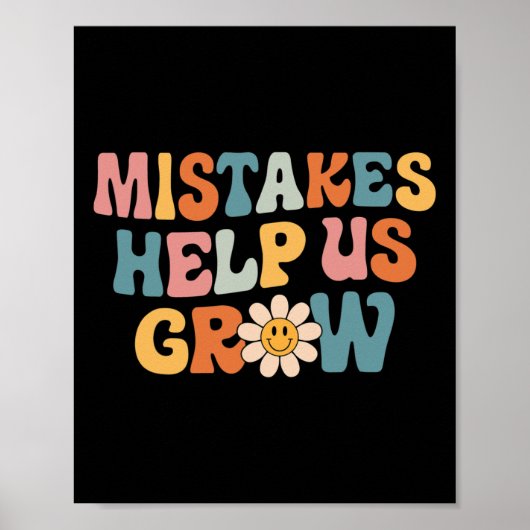 Daisy Positive Growth Mindset Retro Teacher Back T Poster (Vorne)