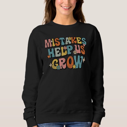 Daisy Positive Growth Mindset Retro Teacher Back T Sweatshirt (Vorderseite)