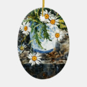 "Daisy Pot" Blumendekoration Keramikornament (Vorne)