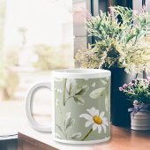 Daisy Print Coffee Mug Wraparound Design  Jumbo-Tasse
