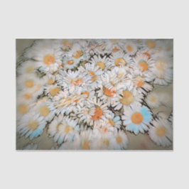 Daisy Print White Blumen Art Decoupage Seidenpapier