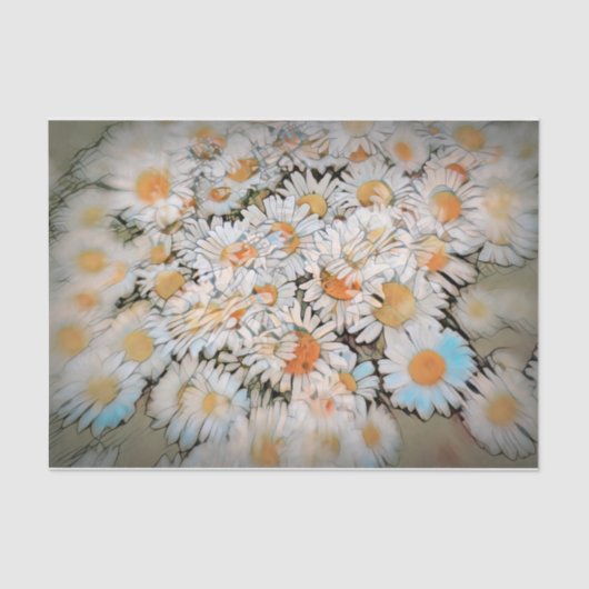 Daisy Print White Blumen Art Decoupage Seidenpapier (Vorderseite)