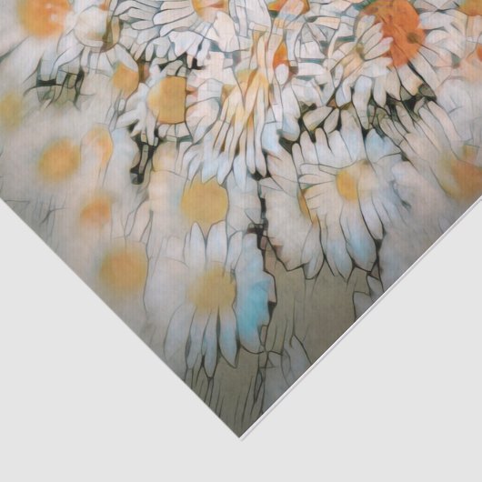 Daisy Print White Blumen Art Decoupage Seidenpapier (Ausschnitt)