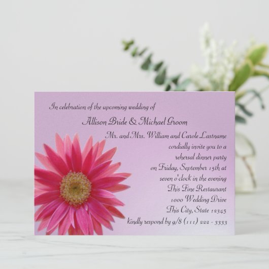 Daisy Probe Dinner Einladung (Stehend Vorderseite)