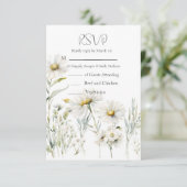 Daisy QR Code Wedding RSVP Karte (Stehend Vorderseite)