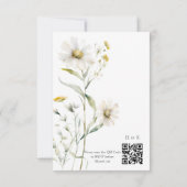 Daisy QR Code Wedding RSVP Karte (Rückseite)