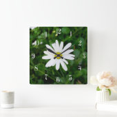 Daisy Quadratische Wanduhr (Zuhause)