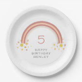 Daisy Rainbow Girls Geburtstagsparty Pappteller (Vorderseite)