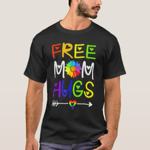 Daisy Rainbow Heart Pride Free Mama Hugs Gay Lgbt T-Shirt