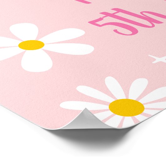 Daisy Rainbow Let's Party Retro Birthday Poster (Ecke)