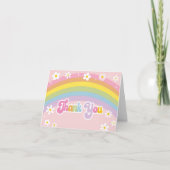 Daisy Rainbow Retro Birthday Dankeskarte (Vorderseite)