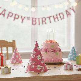 Daisy Retro birthday party hats Partyhütchen